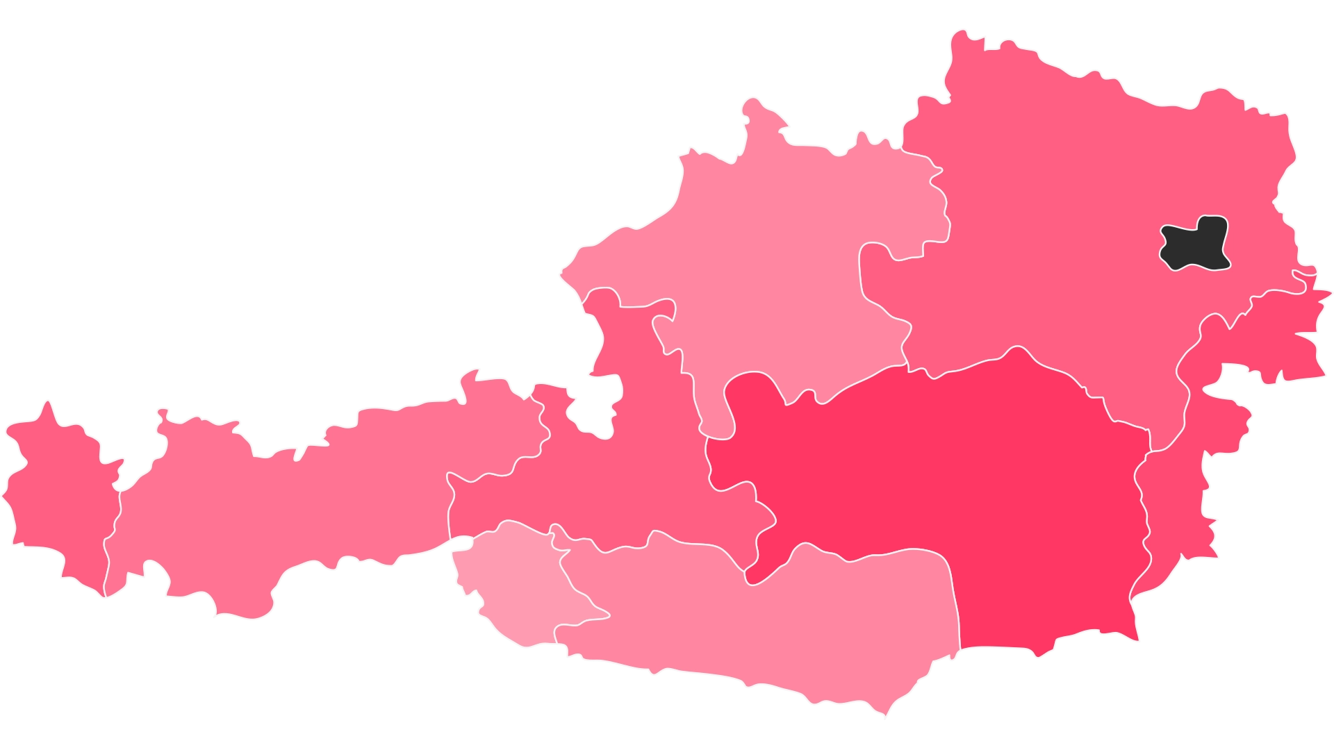 Karte von Österreich mit Fokus auf Wien – Food-Fotografie von Socialfood für kreative und professionelle Inhalte.