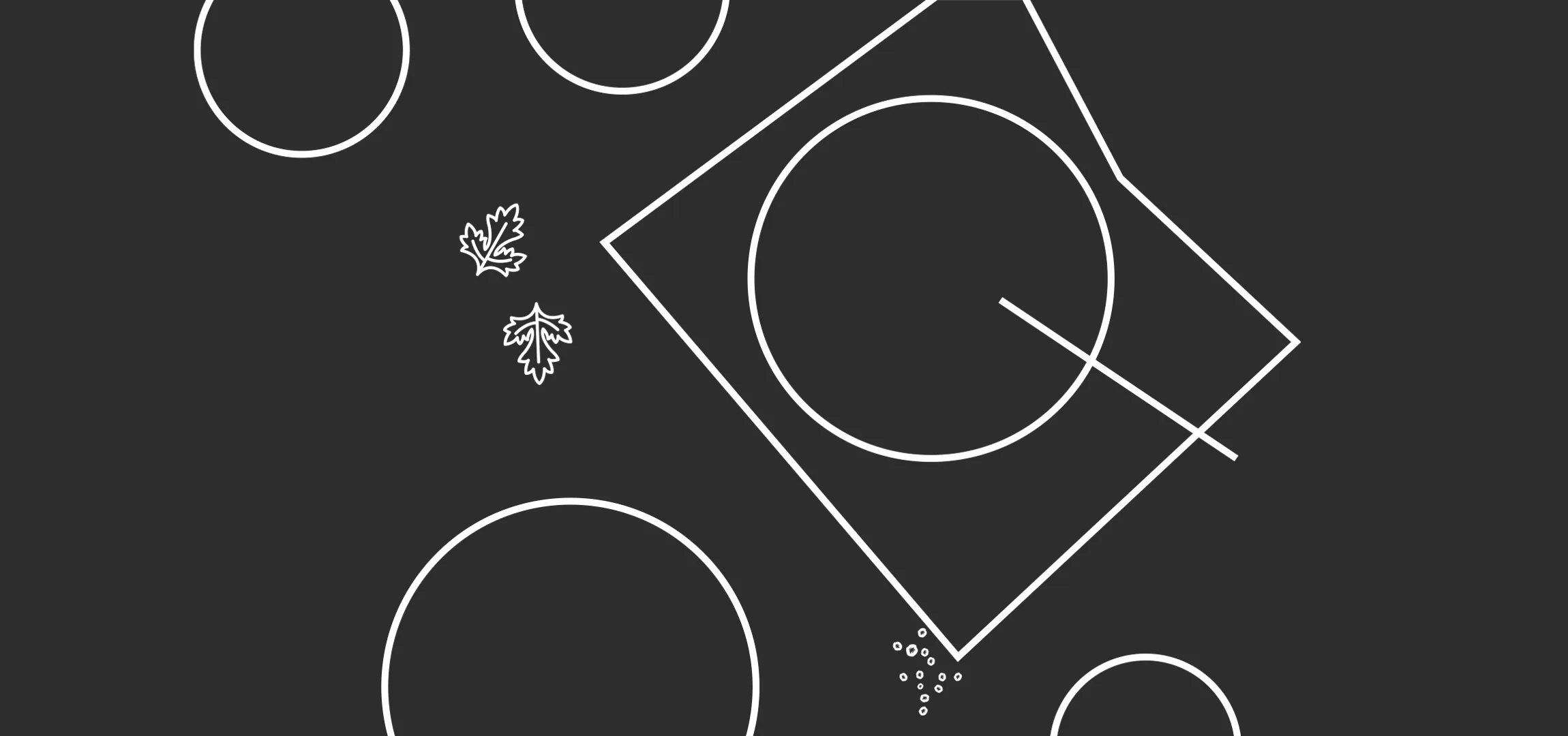 Abstrakte Darstellung im Food-Styling-Look von Socialfood mit minimalistischen weißen Linien und dekorativen Elementen.